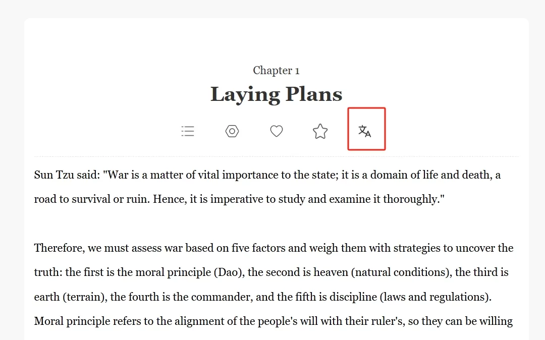 Click on the Chinese icon to view the Chinese version
